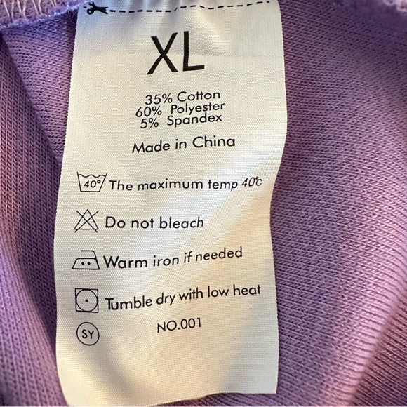 Minetom Blouse XL Lilac NWOT with Lace Sleeves - Picture 7 of 8